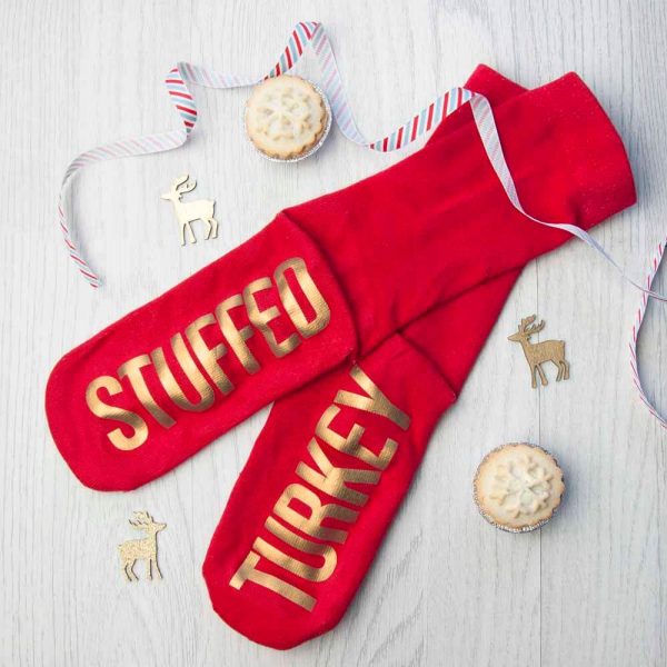 Personalised Socks (Crimson & Gold) – Christmas Feel
