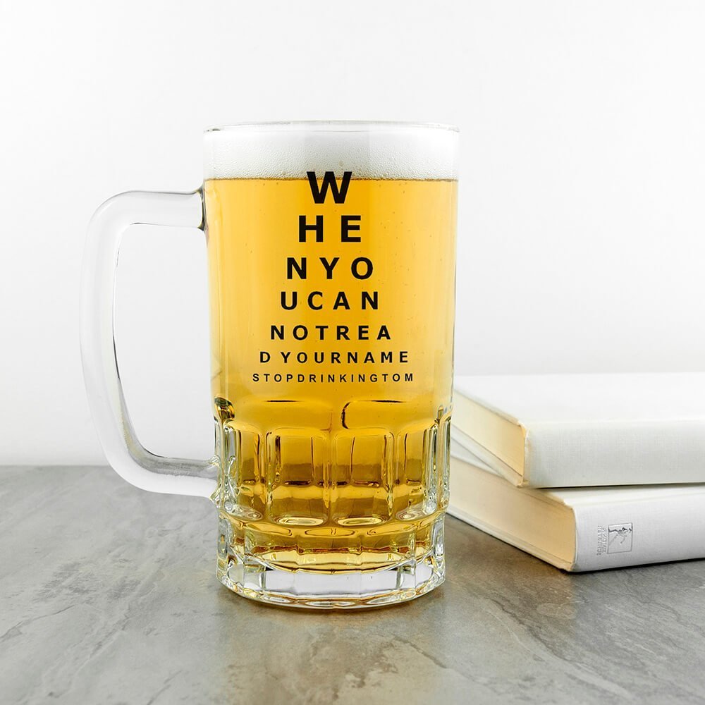 Personalised Beer Glass (Tankard) – Opticians Chart