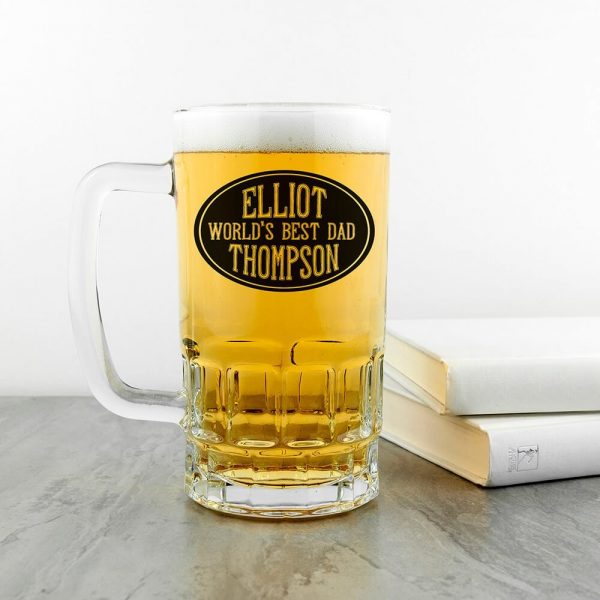 Personalised Beer Glass (Tankard) – World’s Best Dad