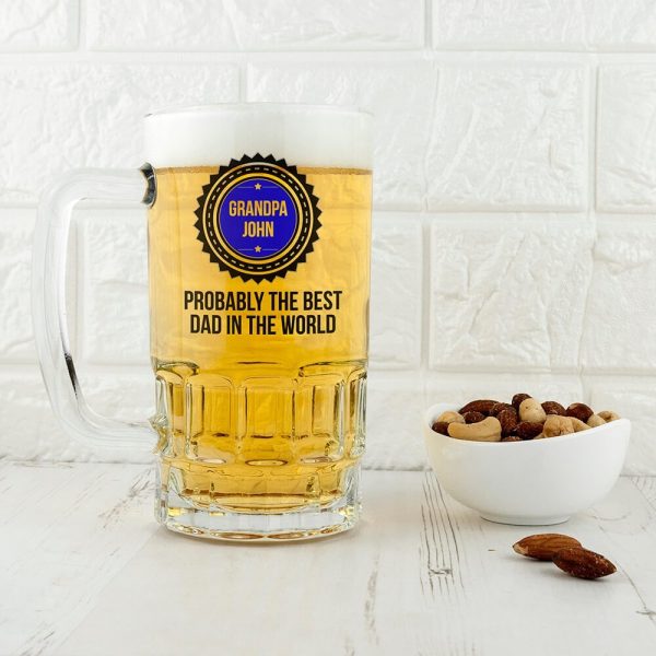 Personalised Beer Glass (Tankard) – Best Dad in the World