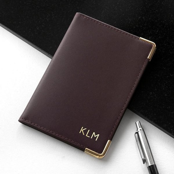 Personalised Luxury Leather Passport Holder – Brown