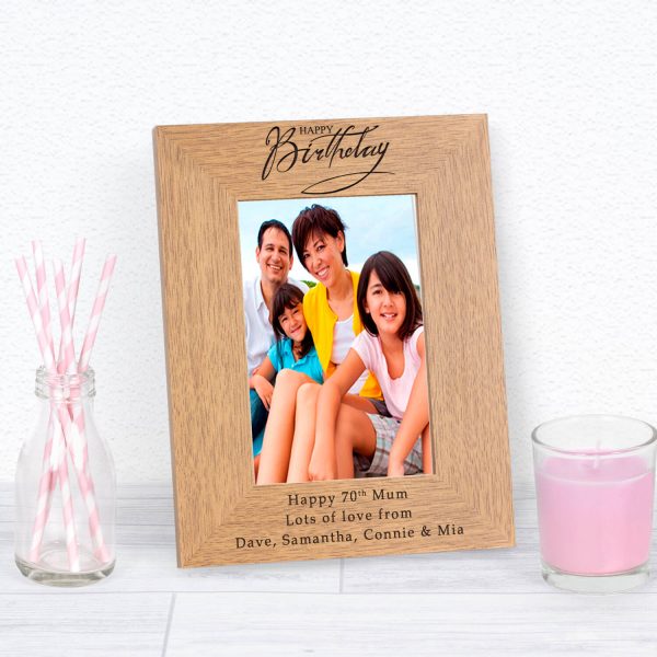 Personalised Wooden Photo Frame – Happy Birthday