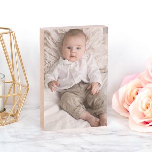 Personalised Oak Photo Keepsake Box – Baby Shoes