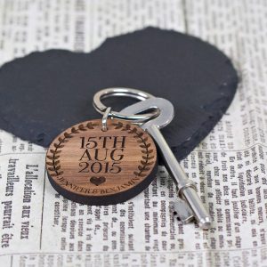 Personalised Wooden Key Ring – Special Date