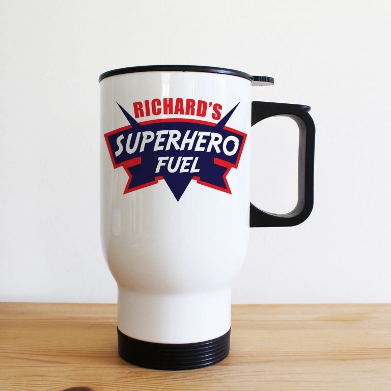 Personalised Dad’s Superhero Fuel Travel Mug