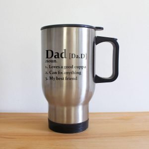 Personalised Definition of Dad Silver Travel Mug