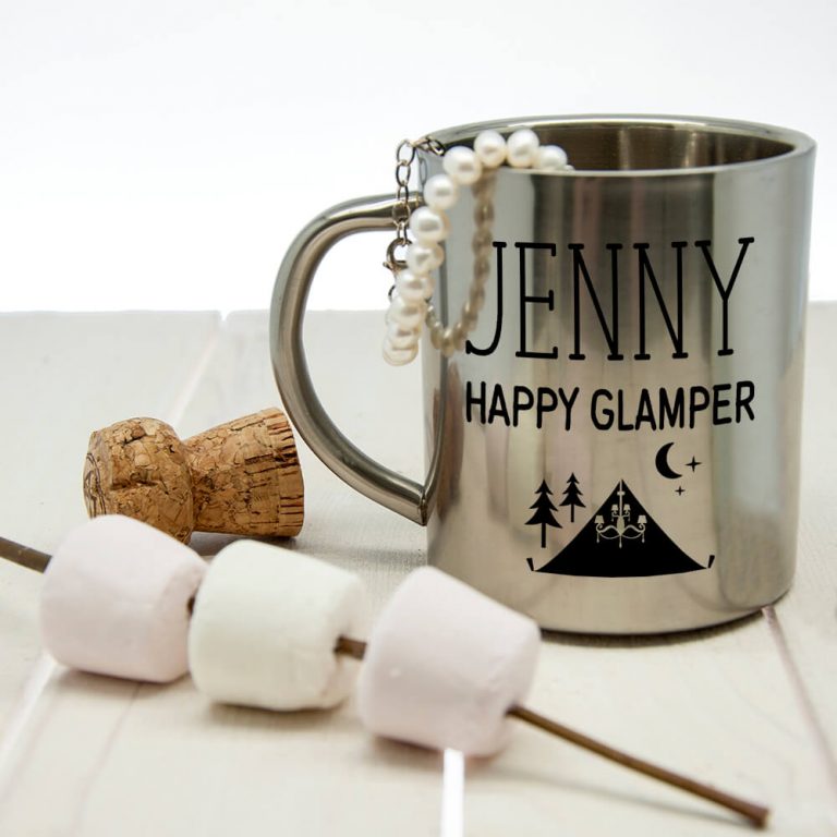 Personalised Happy Glamper Outdoor Mug