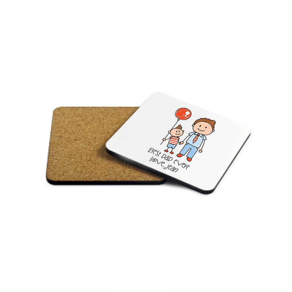 Personalised Wooden Coaster – I Love My Dad