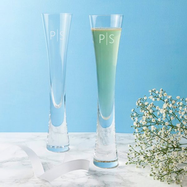 Personalised LSA Champagne Flutes – Set of 2 – Initials