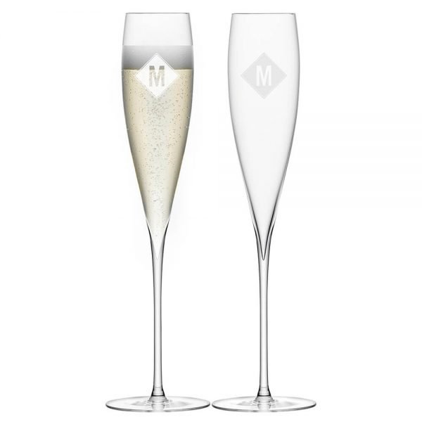 Personalised Savoy Champagne Flutes – Set of 2 – Initials