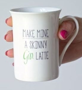 Personalised Make Mine A Skinny Gin Latte Bone China Mug