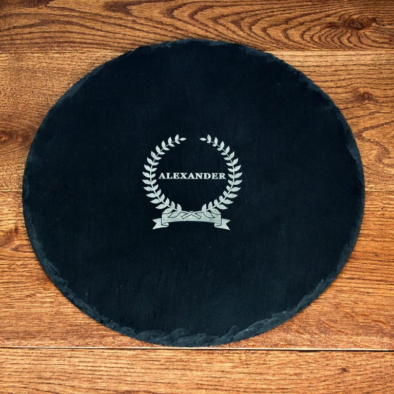 Personalised Slate Cheese Board – Name (Circle)