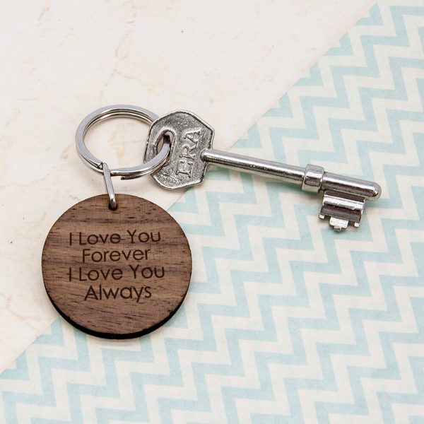 Personalised Wooden Key Ring – Initials (Round)