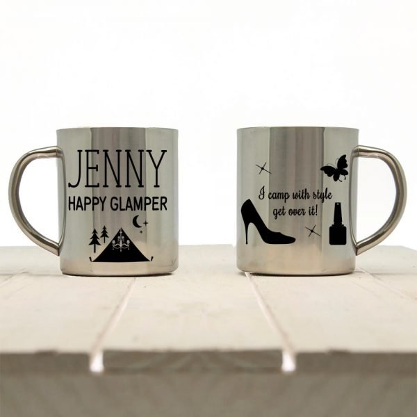 Personalised Happy Glamper Outdoor Mug