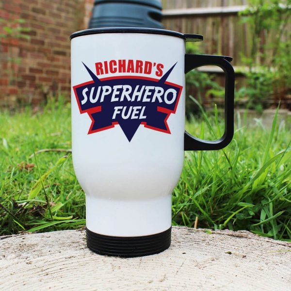 Personalised Dad’s Superhero Fuel Travel Mug