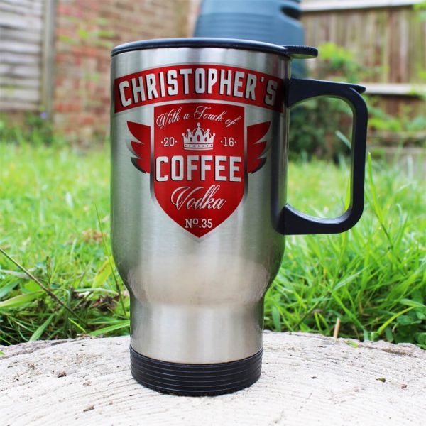 Personalised Coffee With a Touch of Vodka Travel Mug