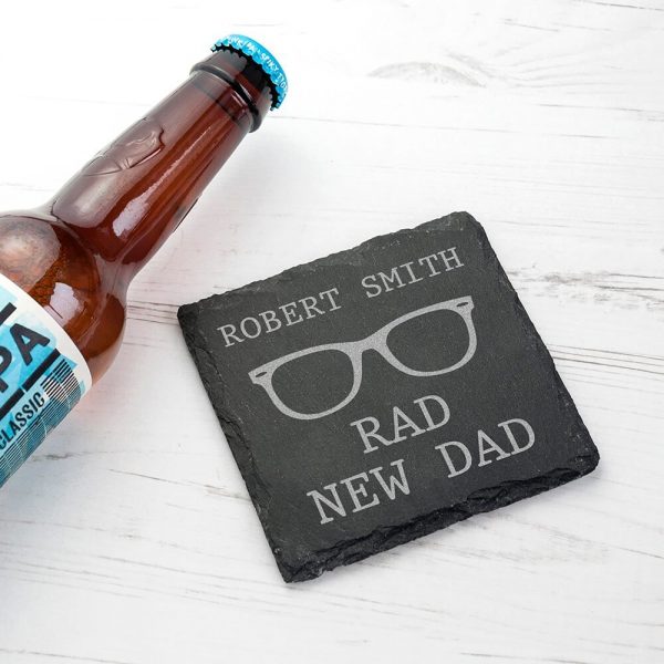Personalised Slate Coaster – Rad New Dad