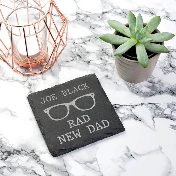 Personalised Slate Coaster – Rad New Dad
