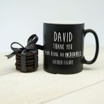 Personalised Incredible Father Figure Black Matte Mug