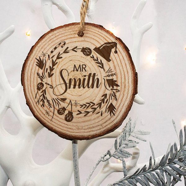 Personalised Engraved Set of Two Couple’s Christmas Tree Decoration