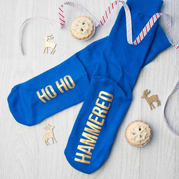 Personalised Socks (Blue & Yellow) – Christmas Feel
