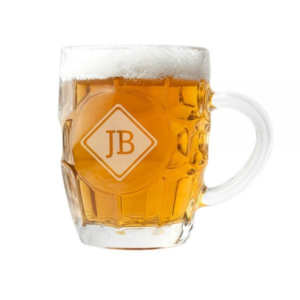 Personalised Beer Glass (Dimple) – Initials