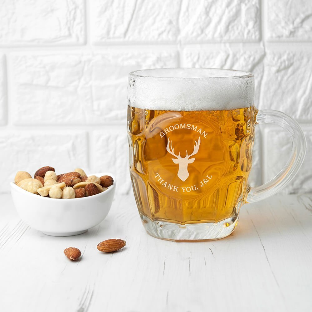 Personalised Beer Glass (Dimple) – Stag