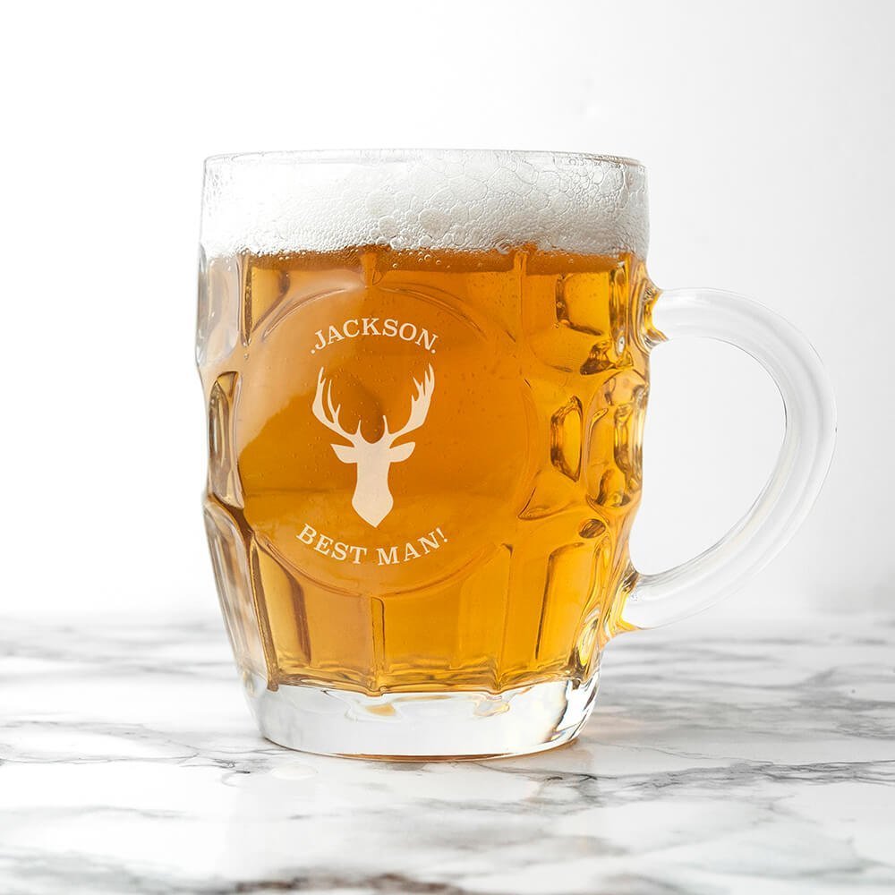 Personalised Beer Glass (Dimple) – Stag