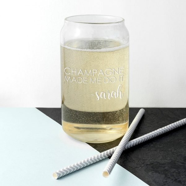 Personalised Glass Can – Made Me Do It