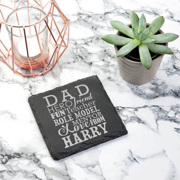 Personalised Slate Coaster – Dad