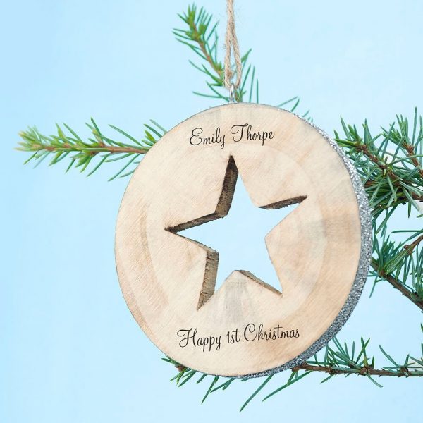 Personalised Sparkle Star Christmas Decoration