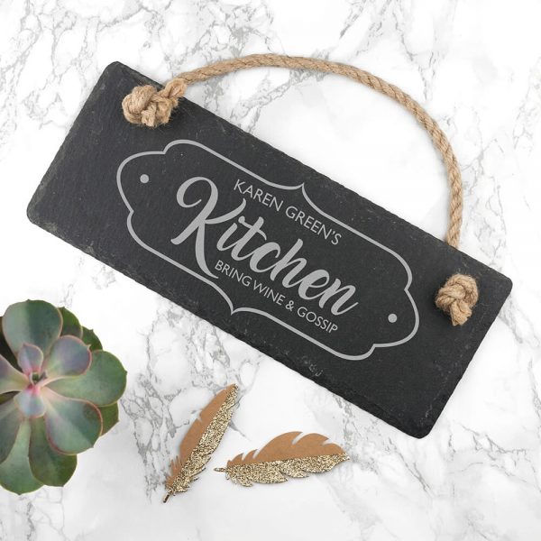 Personalised Hanging Slate Sign – Our Kitchen