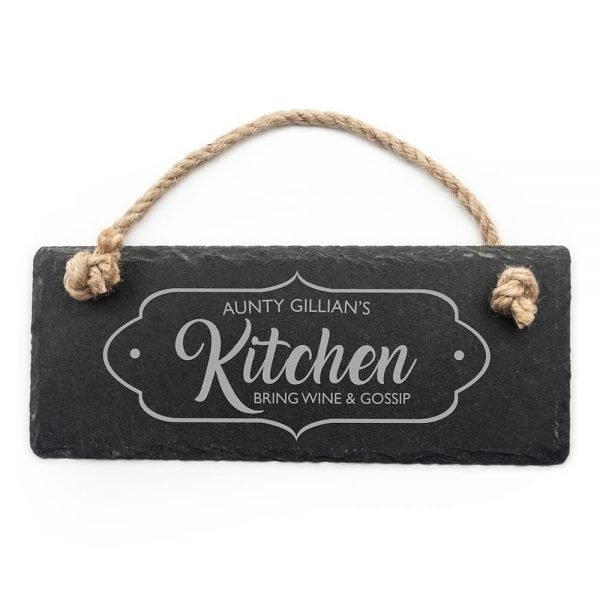 Personalised Hanging Slate Sign – Our Kitchen