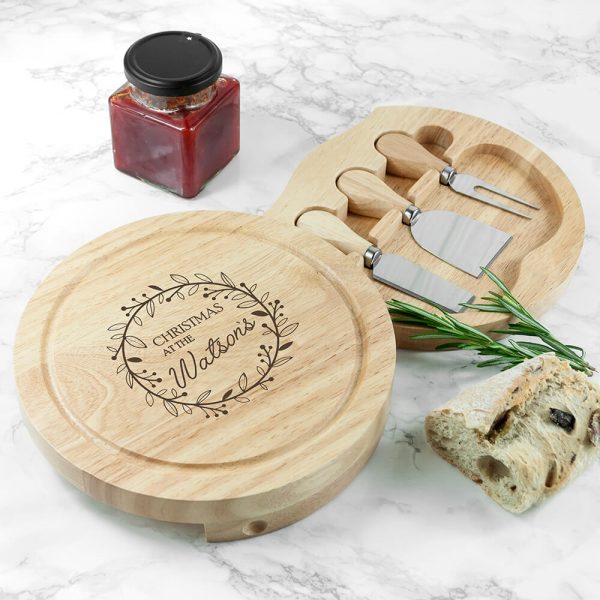 Personalised Cheese Board Set – Christmas