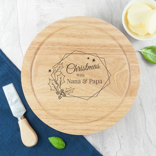 Personalised Cheese Board Set – Christmas at Home