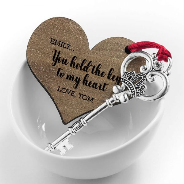 Personalised Wooden Key Ring – Key to my Heart