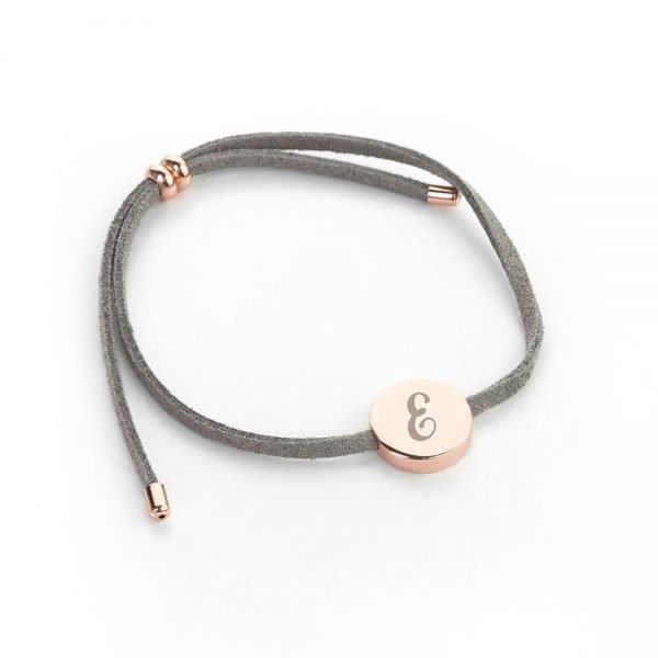 Personalised Always With You Grey & Rose Gold Bracelet – Initial