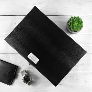 Personalised Luxury Leather Passport Holder – Black