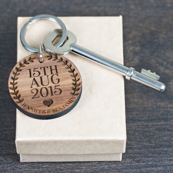 Personalised Wooden Key Ring – Special Date