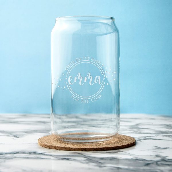 Personalised Glass Can – Bring on the Bubbly