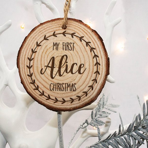 Personalised Engraved Baby’s First Christmas Tree Decoration
