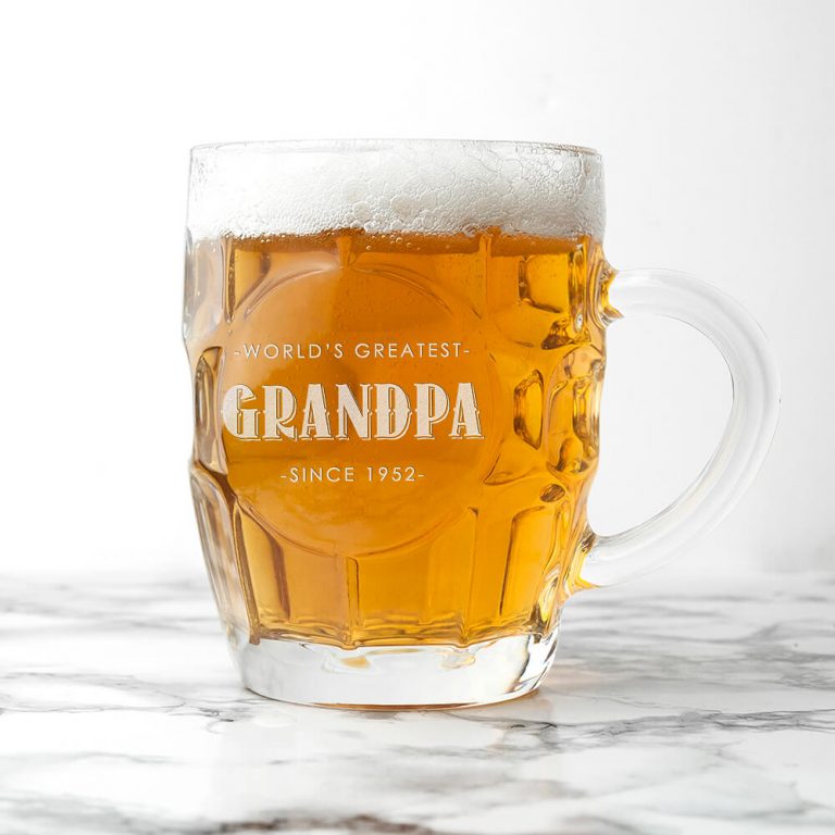 Personalised Beer Glass (Dimple) – Father’s Day