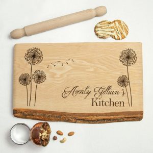 Personalised Country Diary Wild Flowers Glass Chopping Board/Worktop Saver