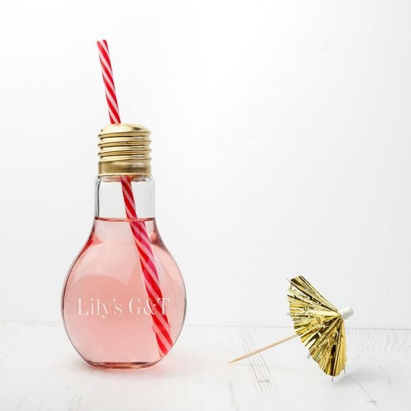 Personalised Lightbulb Cocktail Glass – Your Message