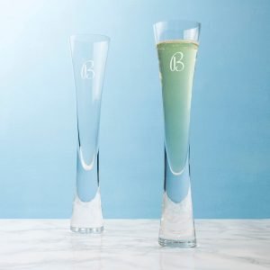 Personalised set of 2 Champagne Flutes – Initial (LSA)
