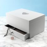 Personalised Luxe White Jewellery Box with Heart