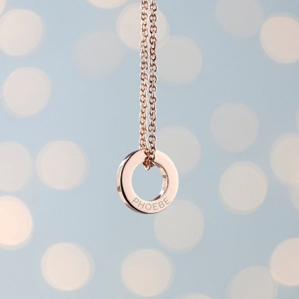Personalised Mini Ring Necklace – Name or Message