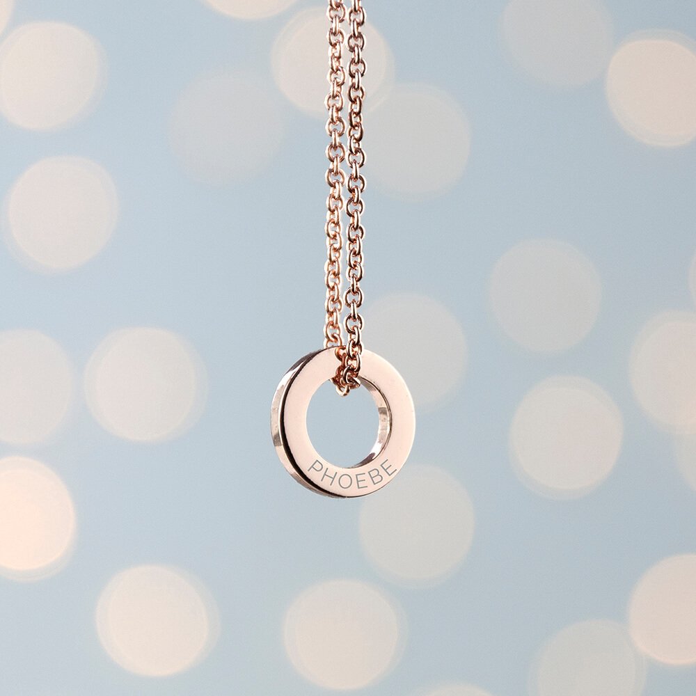 Personalised Mini Ring Necklace – Name or Message