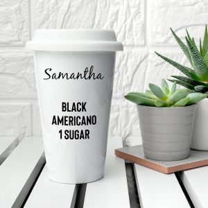 Personalised Name and Order Ceramic Travel Mug
