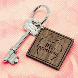 Personalised Wooden Key Ring – Teacher